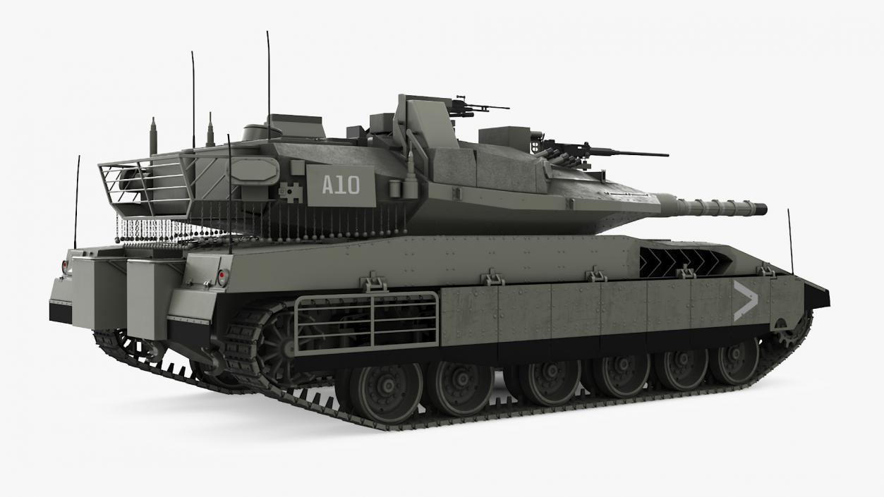 3D model Israeli Tank Merkava 5 Olive Rigged