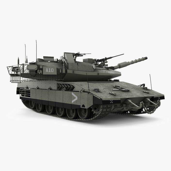 3D model Israeli Tank Merkava 5 Olive Rigged