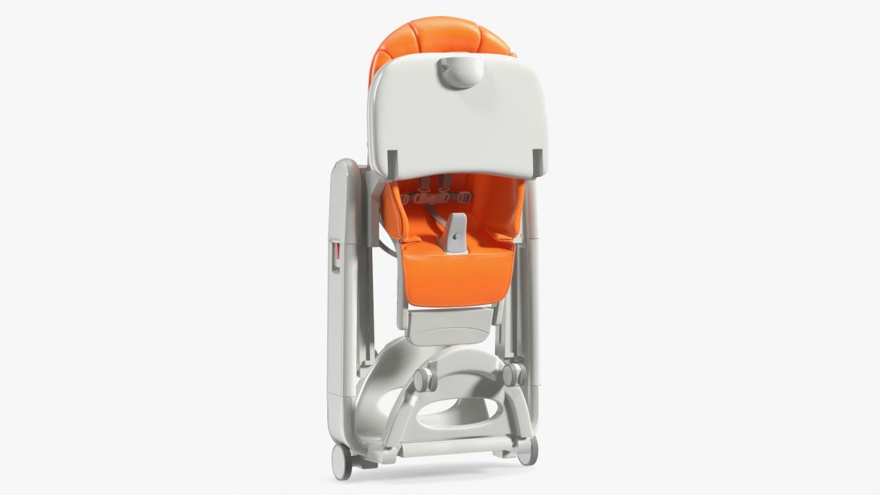 3D Folding High Chair Vertical Orange Rigged