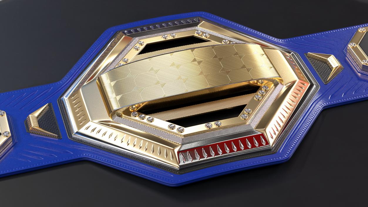 Gold Champion Belt Lies on Floor 3D