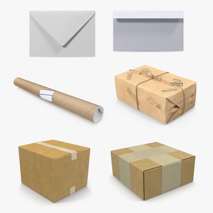 3D Mail Packages and Envelopes 3D Models Collection model