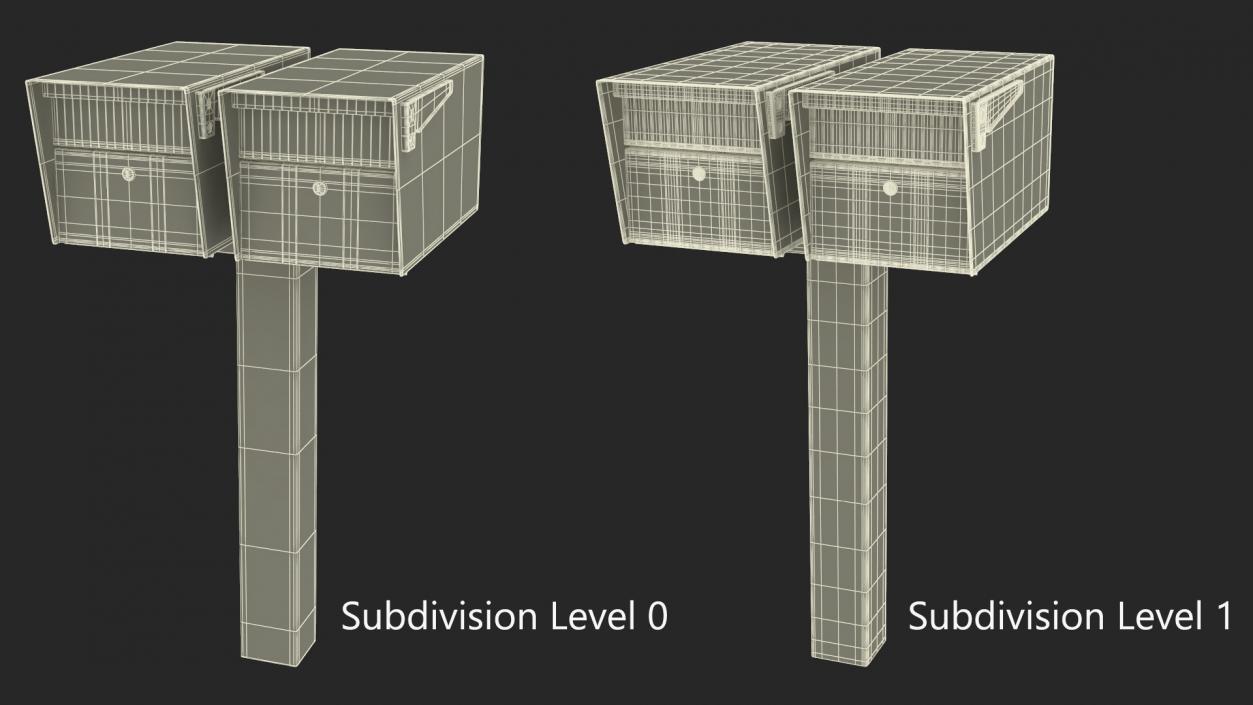 3D model Mailbox Complete Twin Mount Cluster