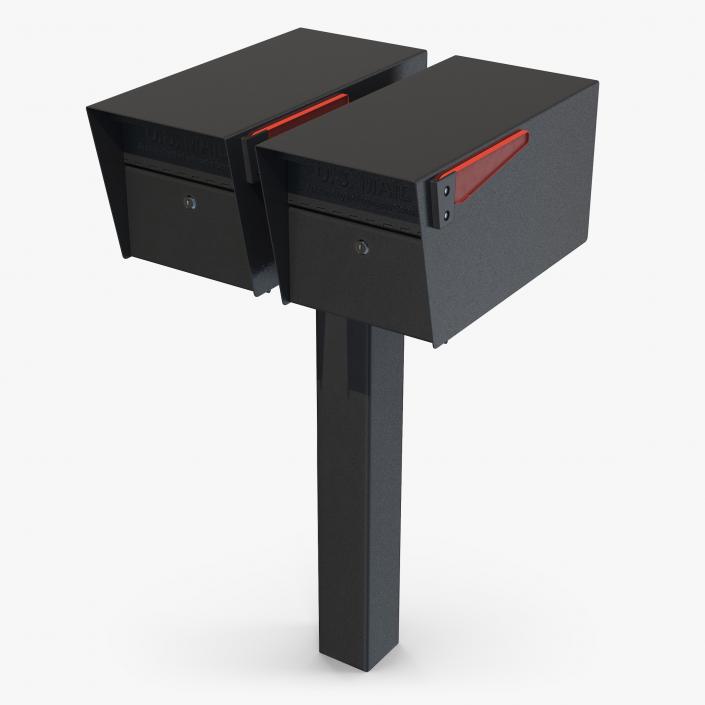 3D model Mailbox Complete Twin Mount Cluster