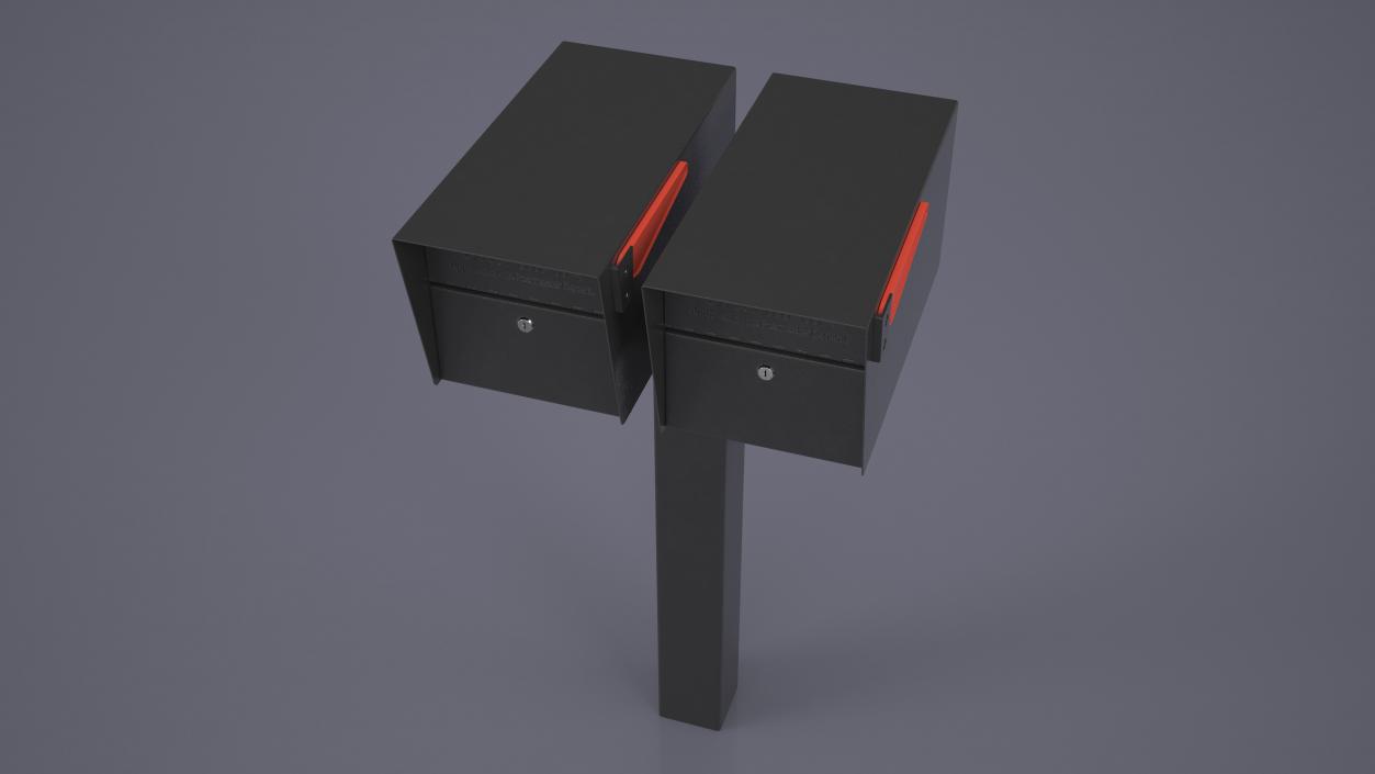 3D model Mailbox Complete Twin Mount Cluster