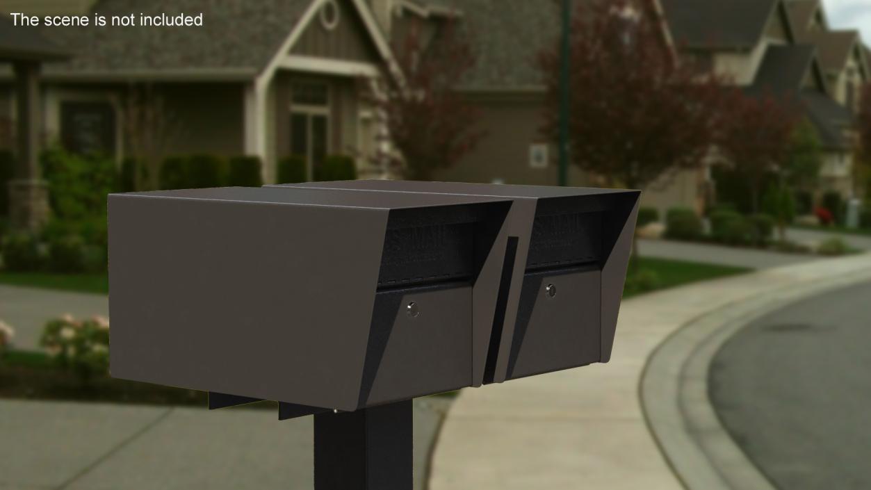 3D model Mailbox Complete Twin Mount Cluster