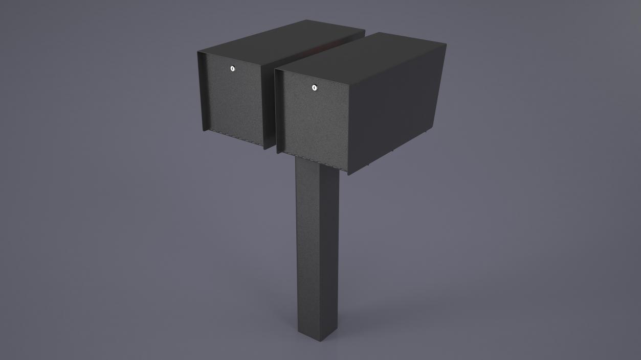 3D model Mailbox Complete Twin Mount Cluster