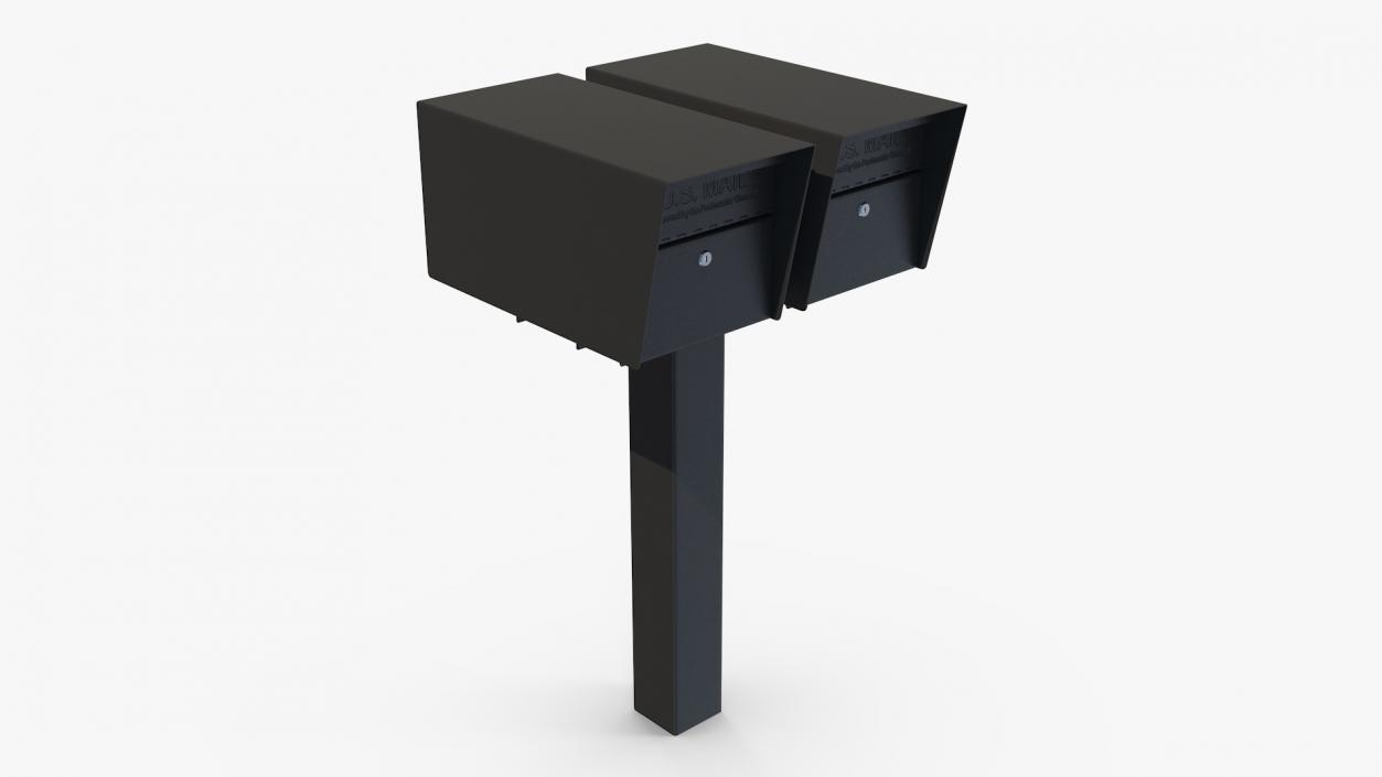 3D model Mailbox Complete Twin Mount Cluster