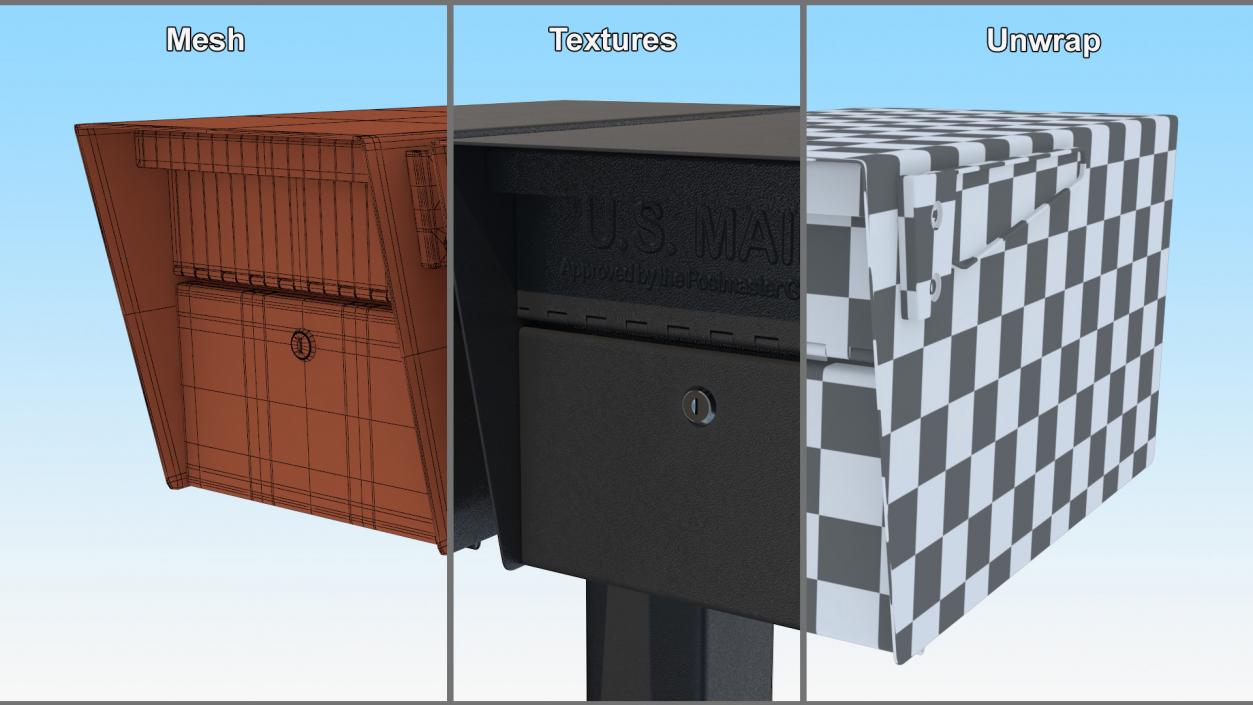 3D model Mailbox Complete Twin Mount Cluster