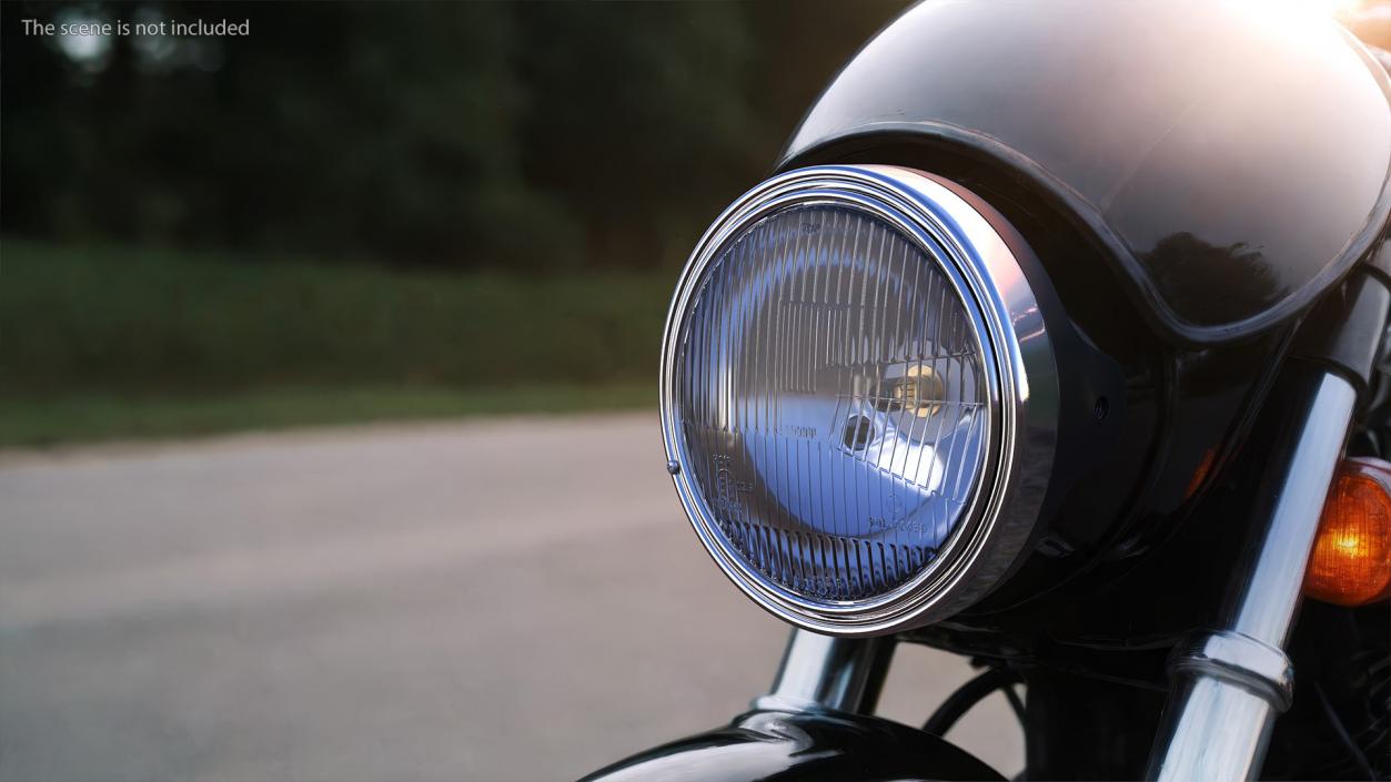 3D Motorcycle Headlight White