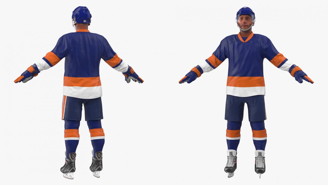 3D Hockey Player Blue model