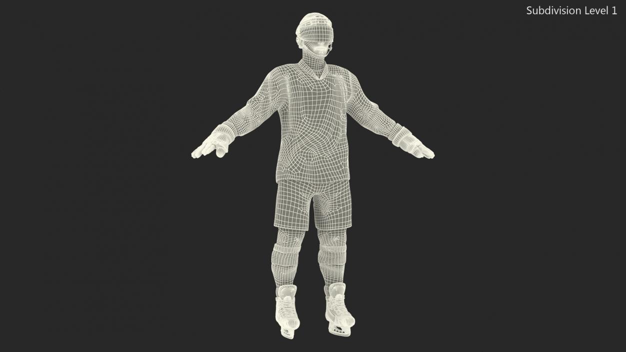 3D Hockey Player Blue model