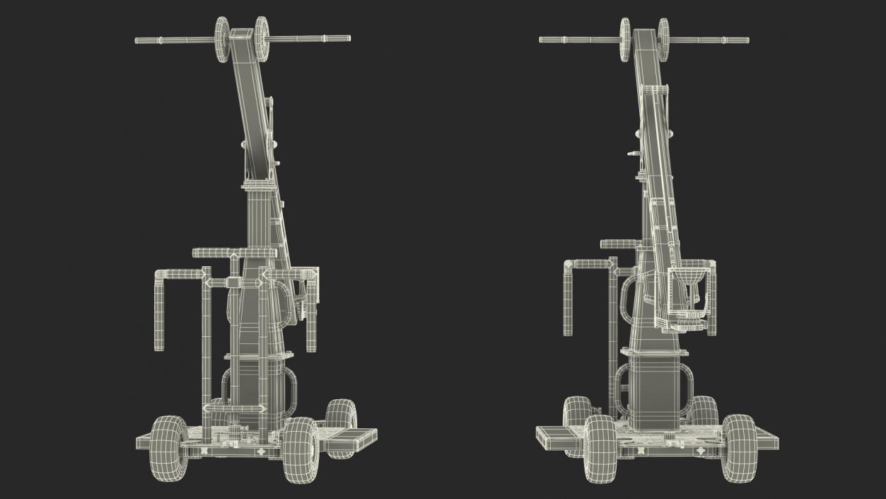 3D Dolly 4x4 with Mini Crane Rigged for Maya