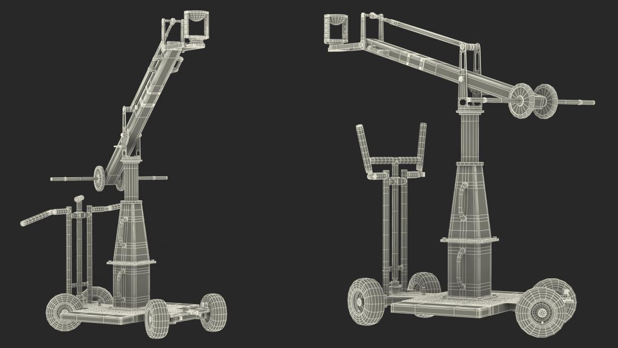 3D Dolly 4x4 with Mini Crane Rigged for Maya