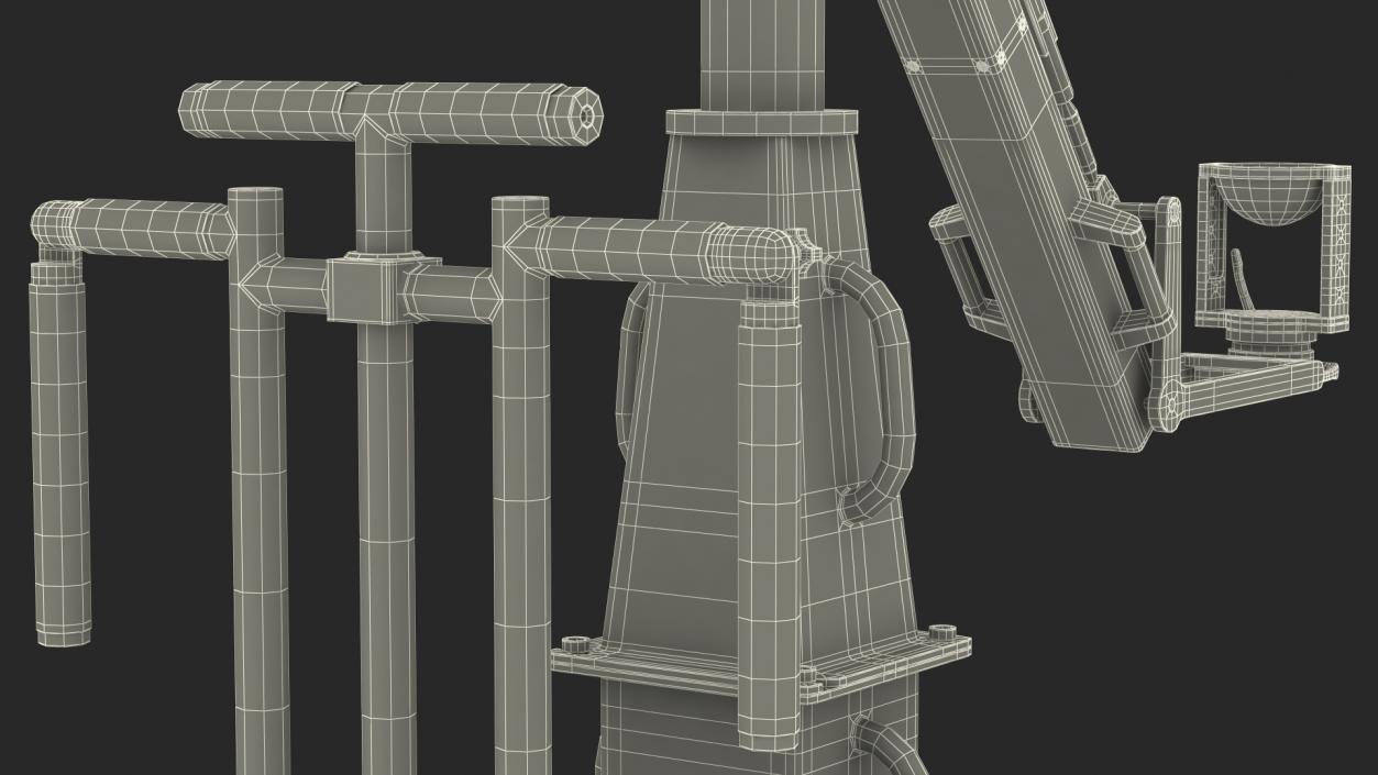 3D Dolly 4x4 with Mini Crane Rigged for Maya