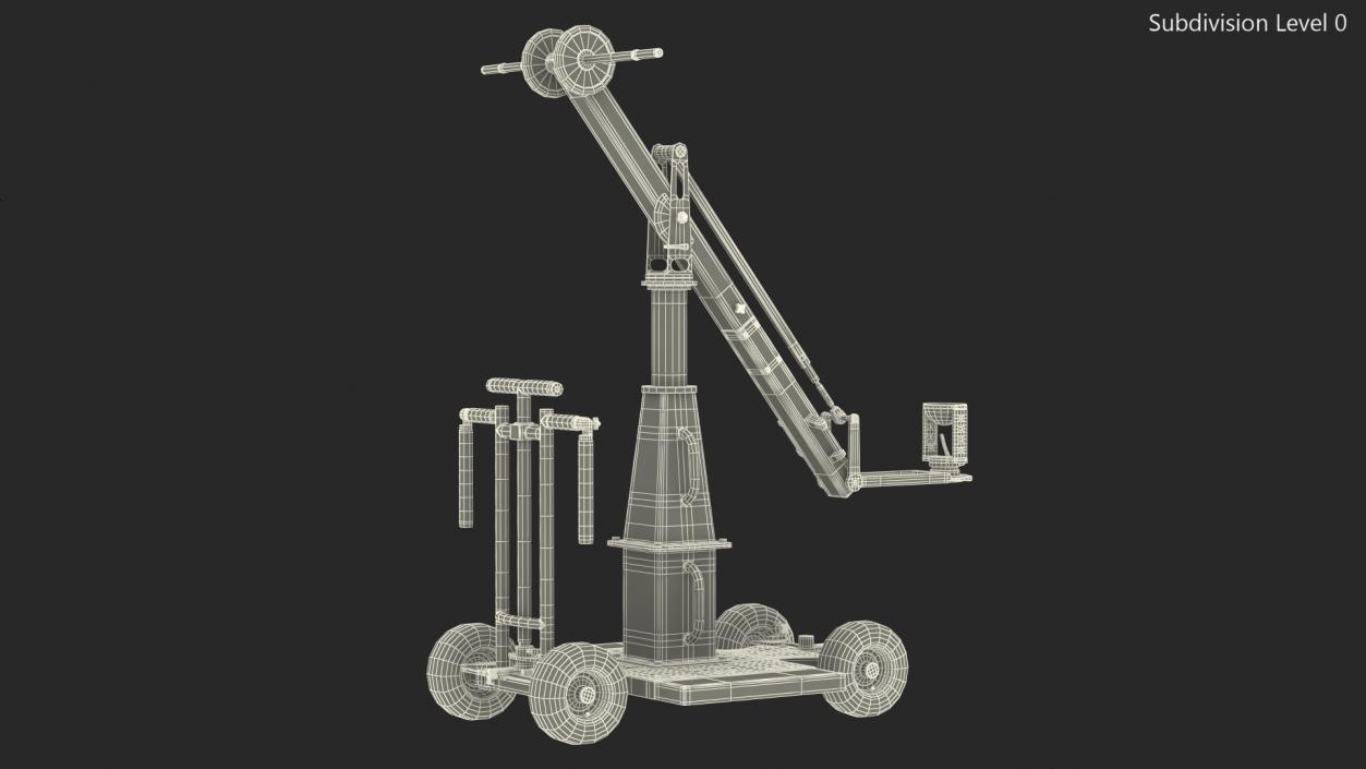 3D Dolly 4x4 with Mini Crane Rigged for Maya