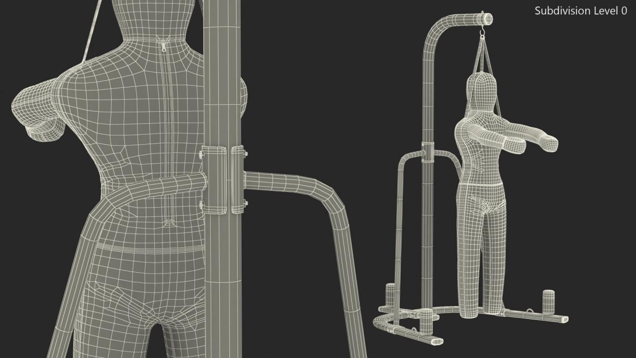 DEFY Leather Grappling Dummy with Stand 3D model