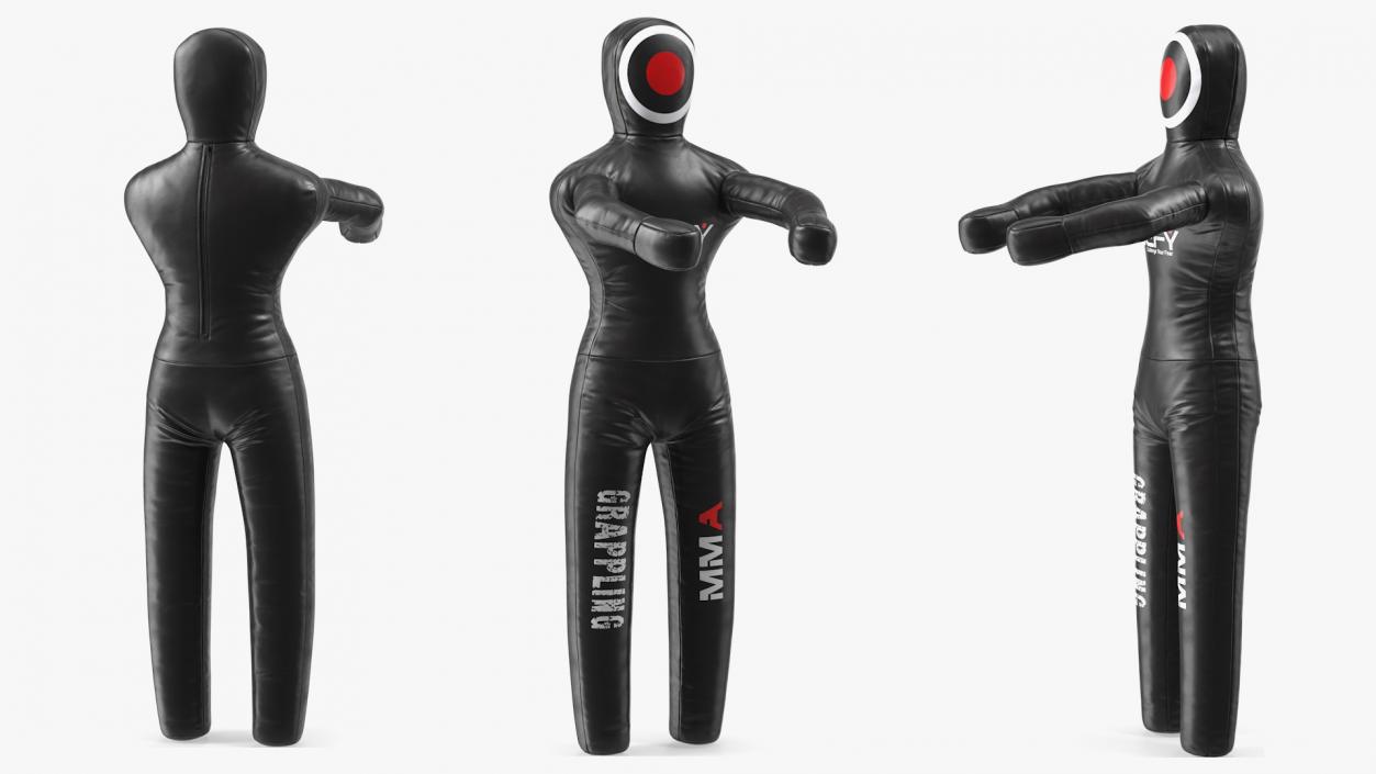 DEFY Leather Grappling Dummy with Stand 3D model