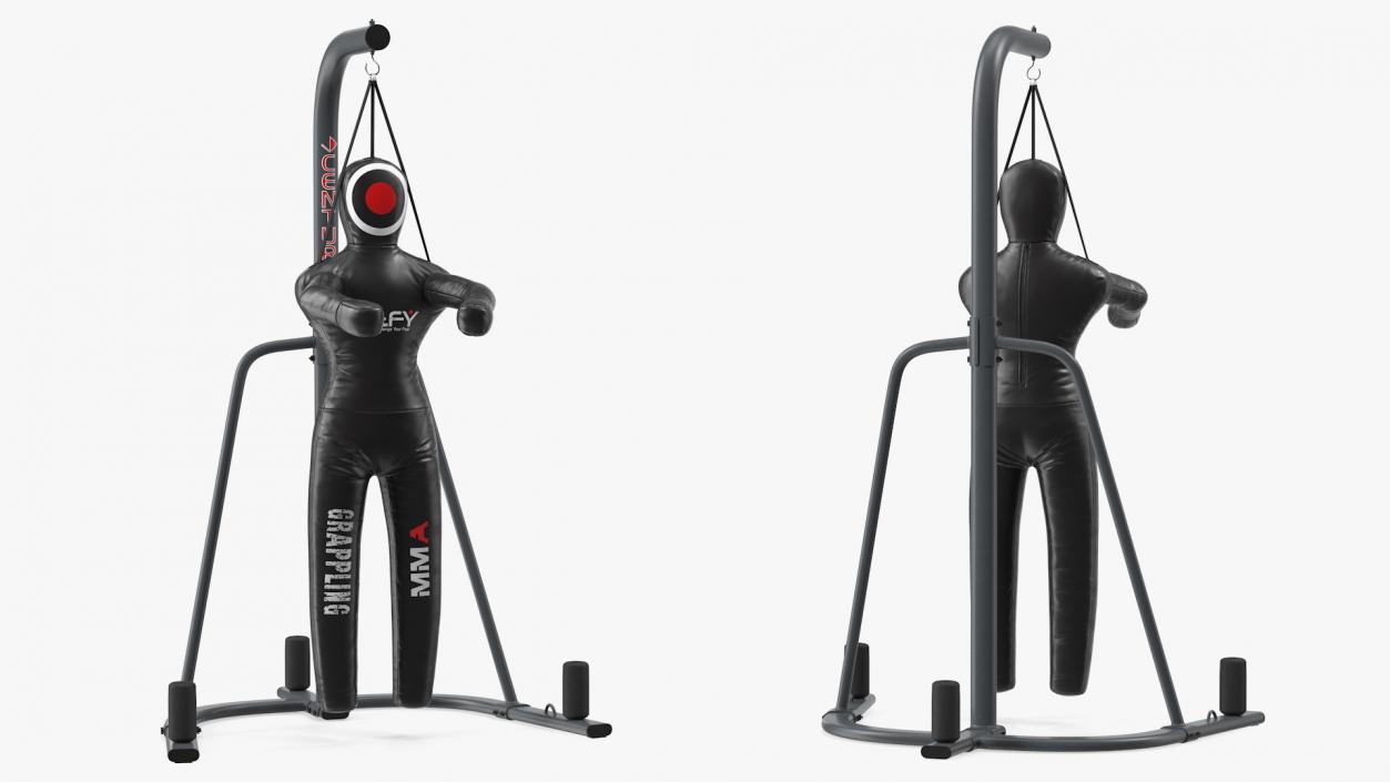 DEFY Leather Grappling Dummy with Stand 3D model