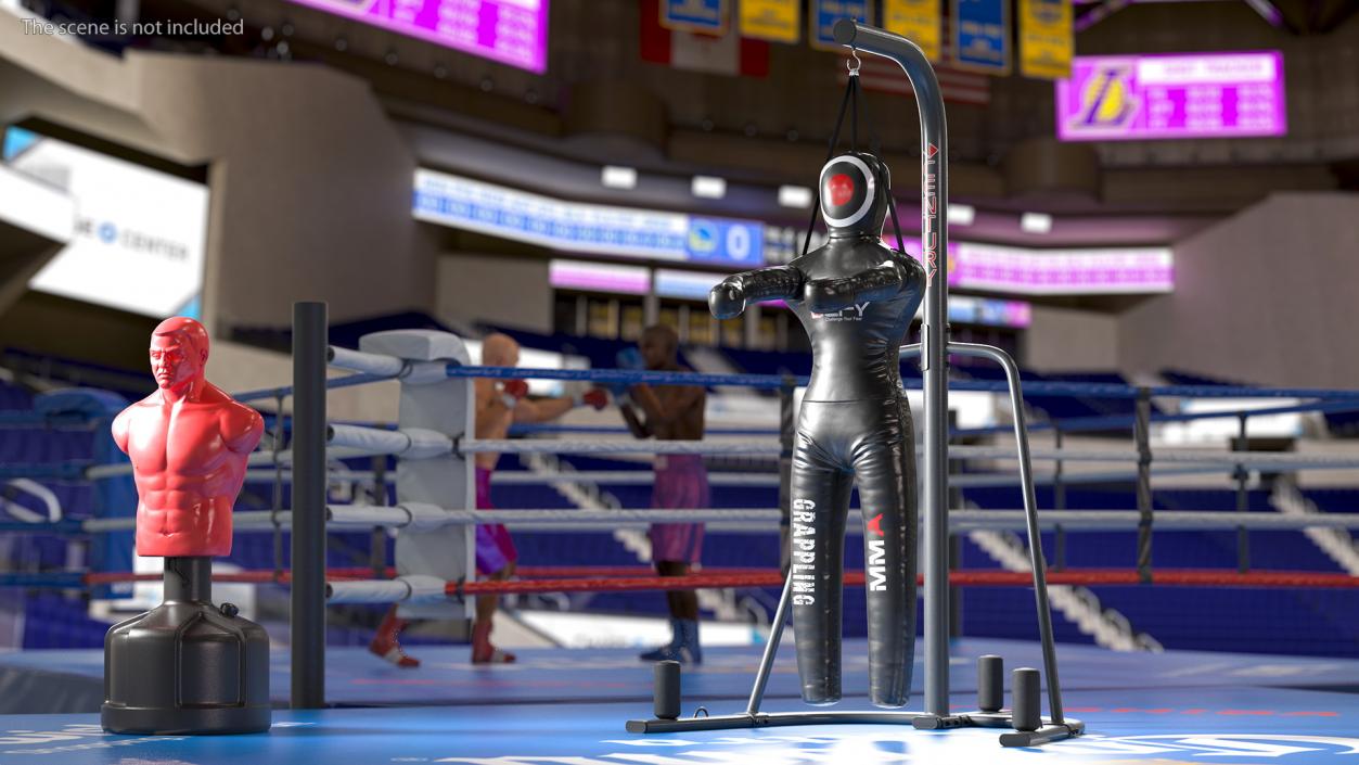 DEFY Leather Grappling Dummy with Stand 3D model