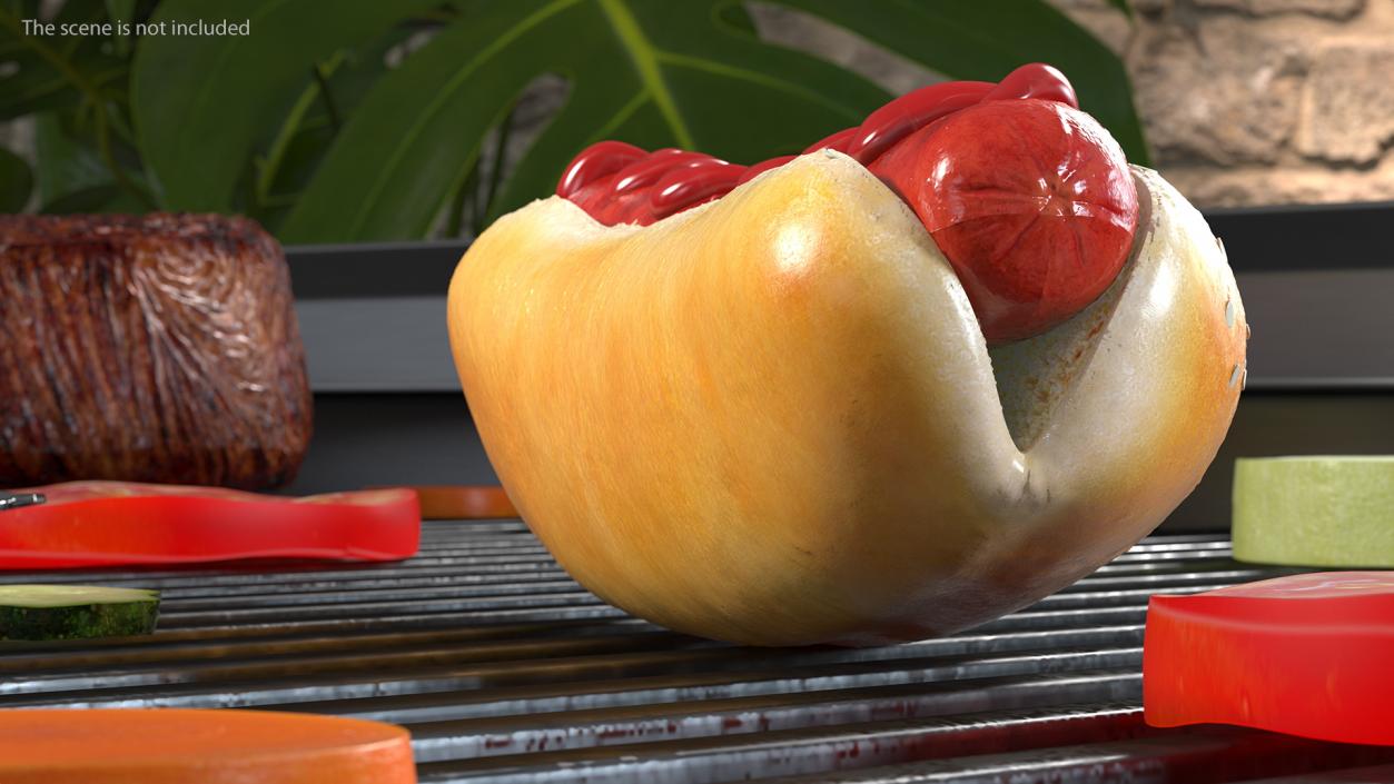 3D model Hot Dog with Ketchup