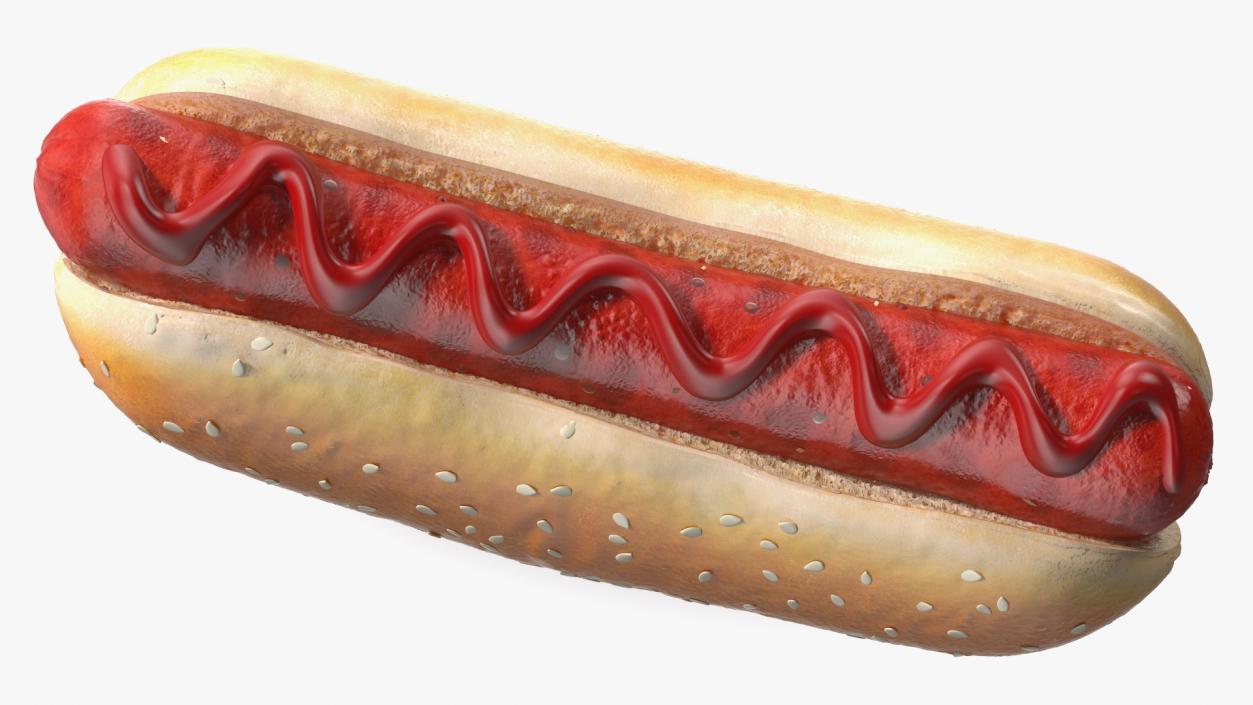 3D model Hot Dog with Ketchup