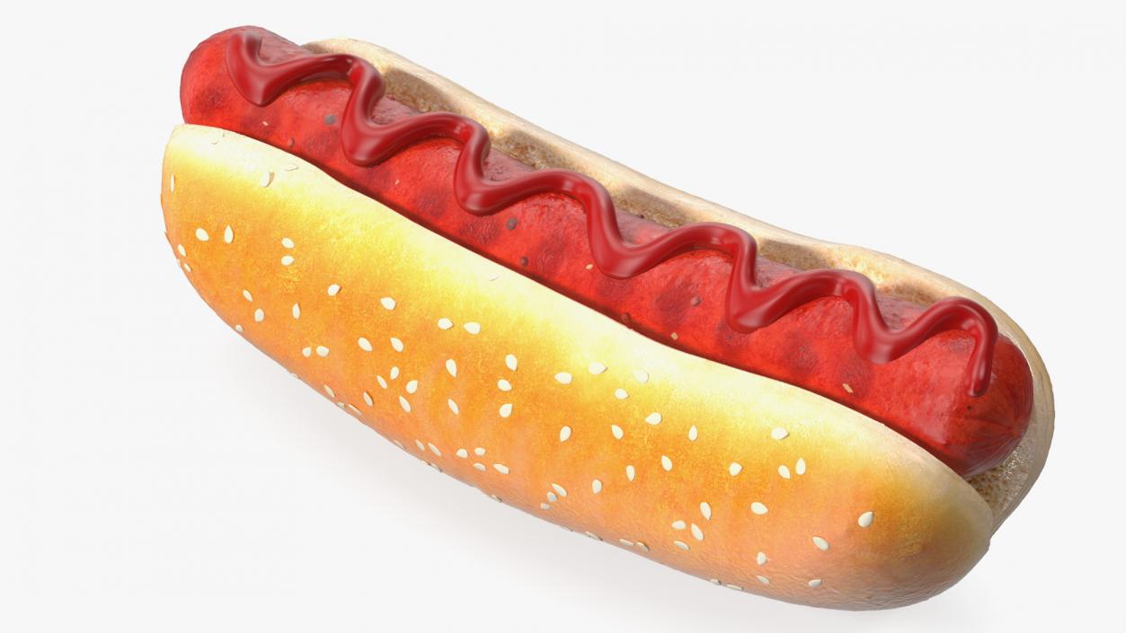 3D model Hot Dog with Ketchup