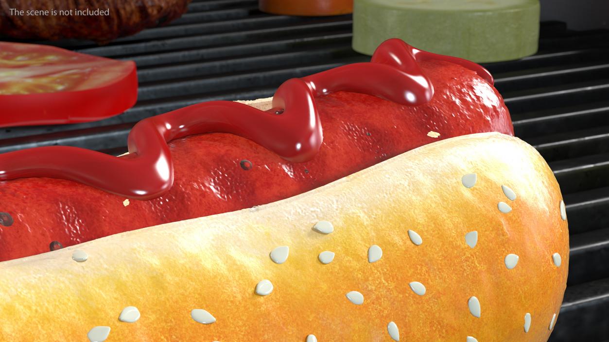 3D model Hot Dog with Ketchup