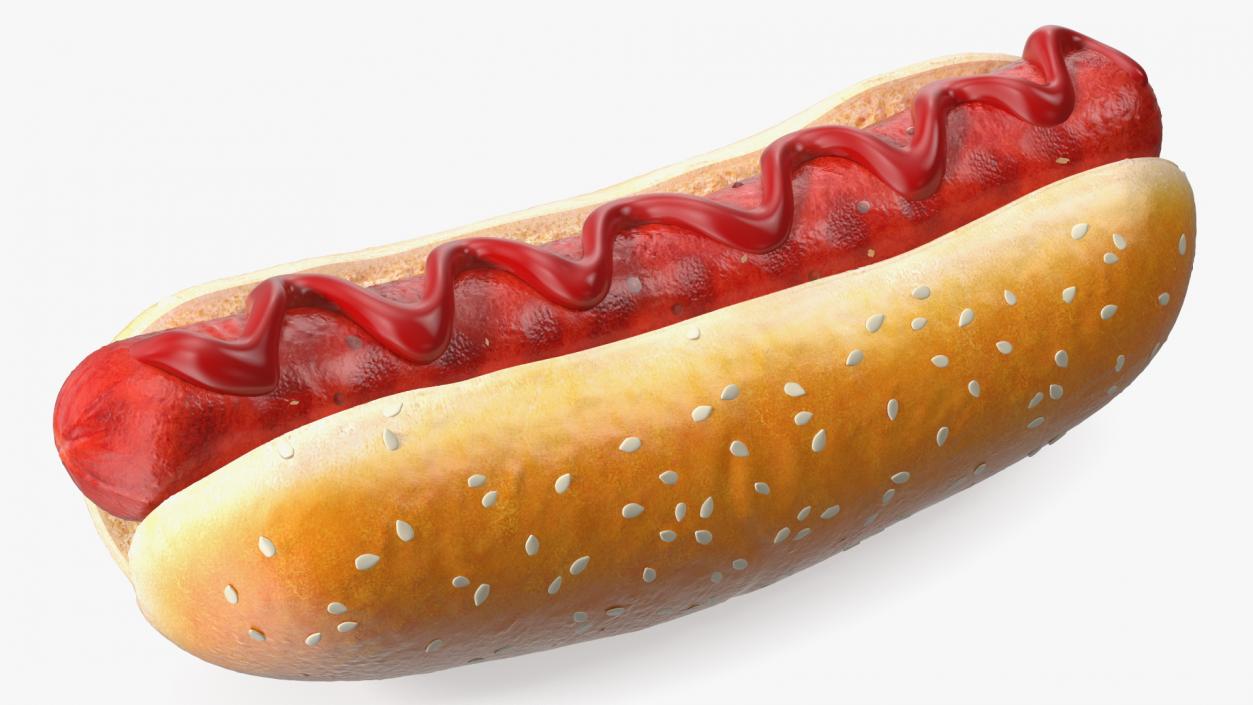 3D model Hot Dog with Ketchup