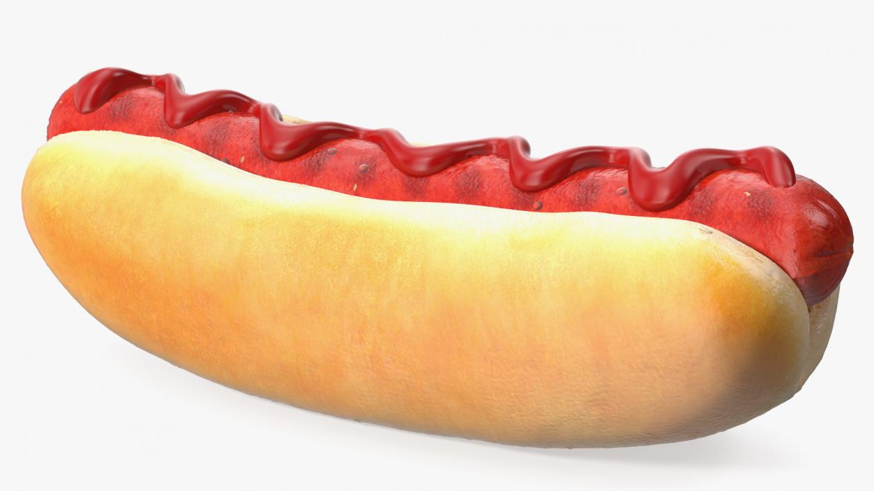 3D model Hot Dog with Ketchup