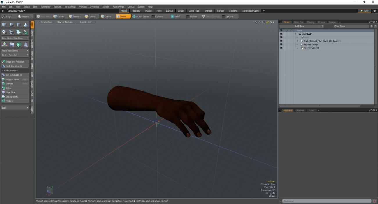 Dark Skinned Man Hand OK Pose 3D model