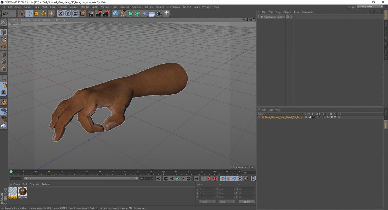 Dark Skinned Man Hand OK Pose 3D model