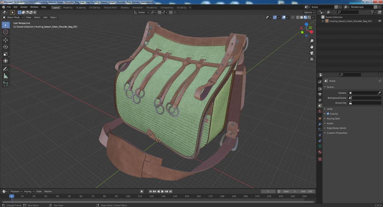 3D Hunting Season Green Shoulder Bag model