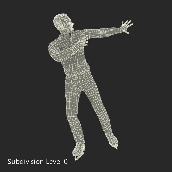 3D model Male Figure Skater Pose 2