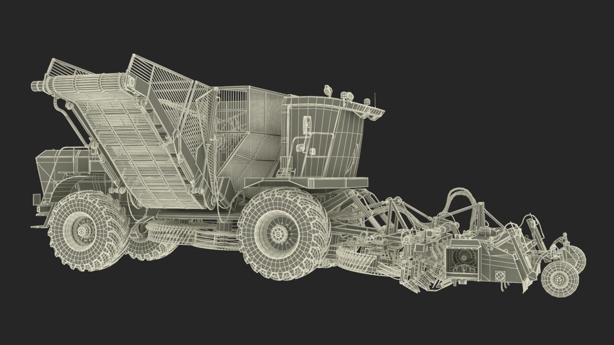 3D model Farm Combine Beet Harvester Dusty Yellow