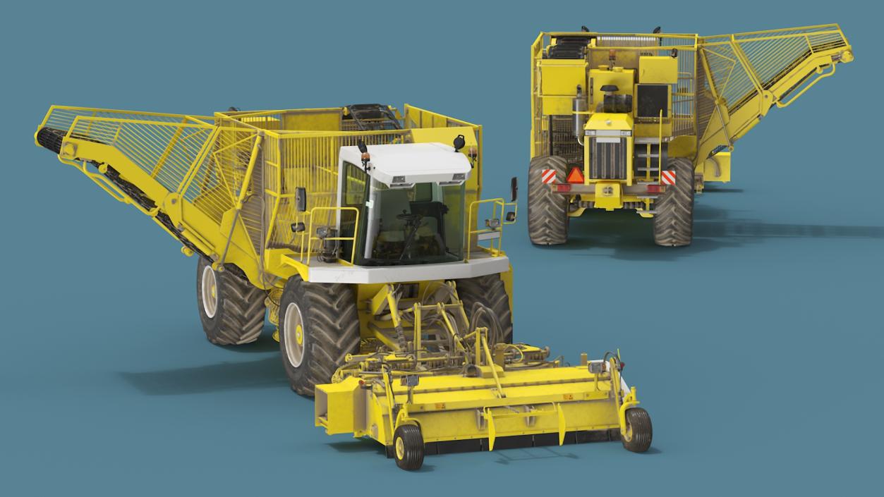 3D model Farm Combine Beet Harvester Dusty Yellow