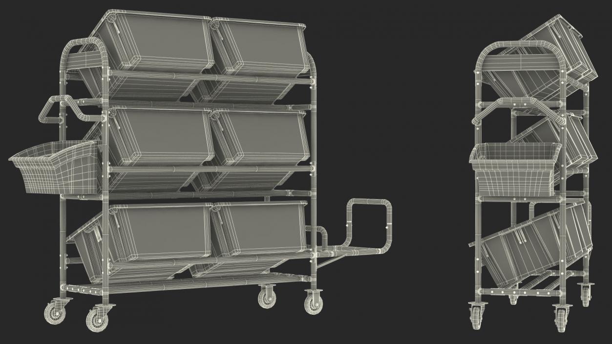 3D Commercial Tote Picking Cart model