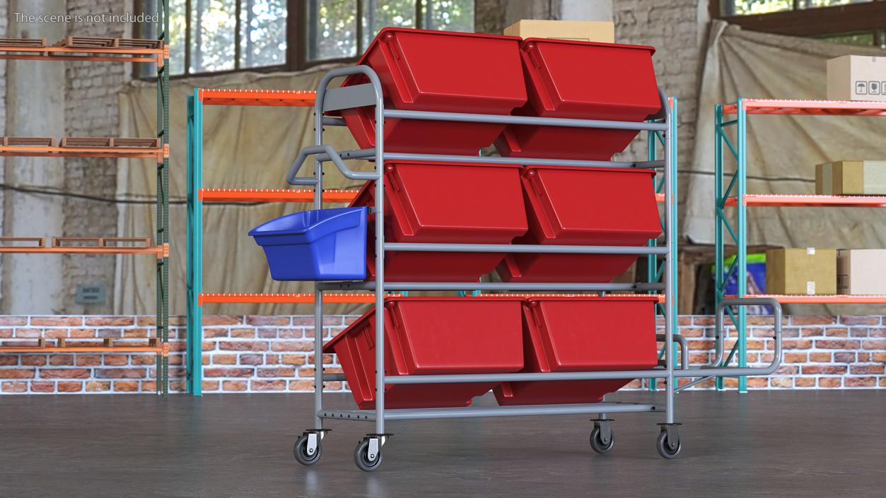 3D Commercial Tote Picking Cart model