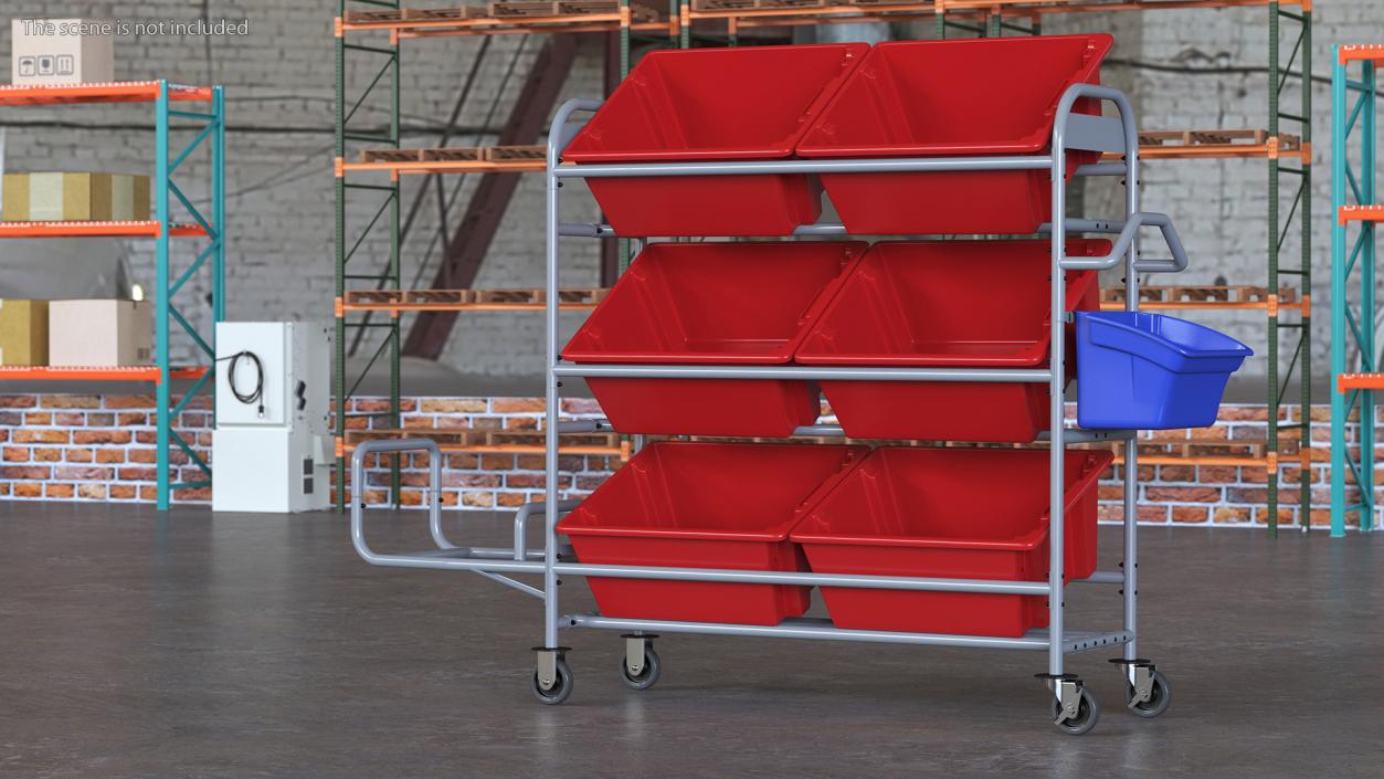 3D Commercial Tote Picking Cart model