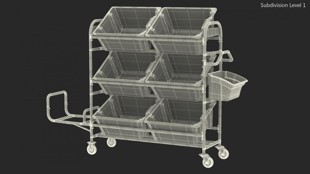 3D Commercial Tote Picking Cart model