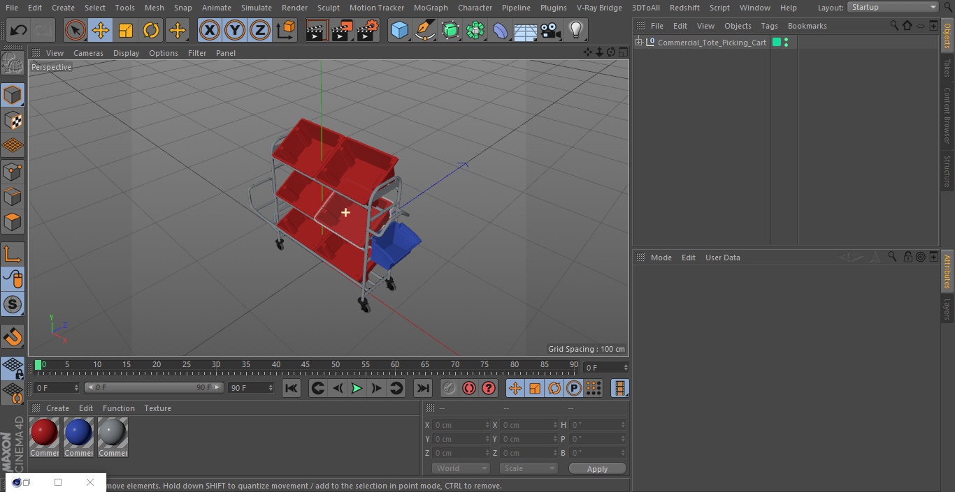 3D Commercial Tote Picking Cart model