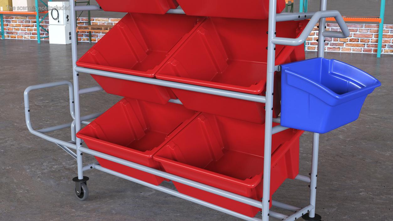 3D Commercial Tote Picking Cart model