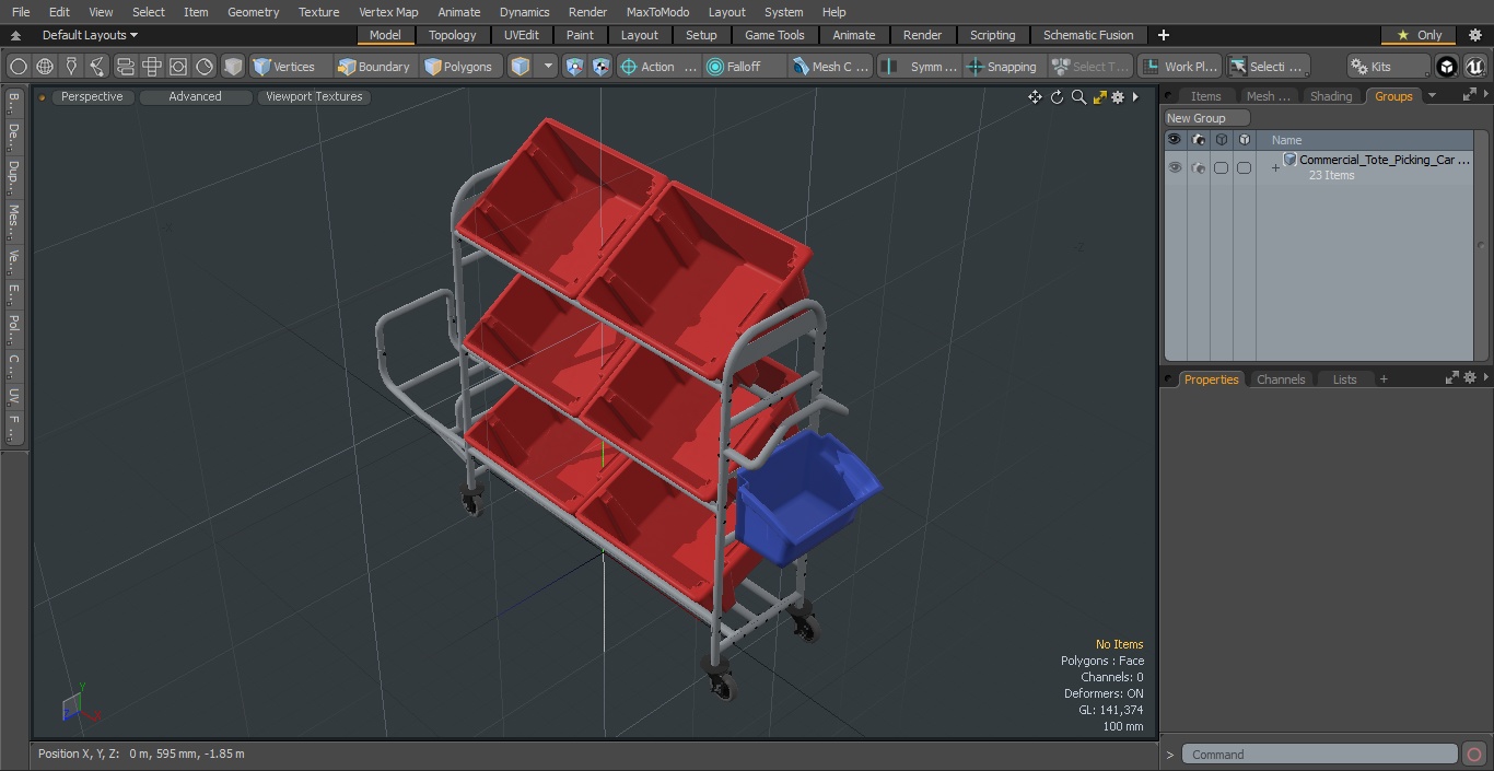 3D Commercial Tote Picking Cart model