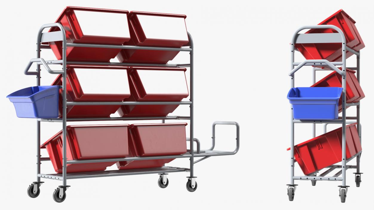 3D Commercial Tote Picking Cart model