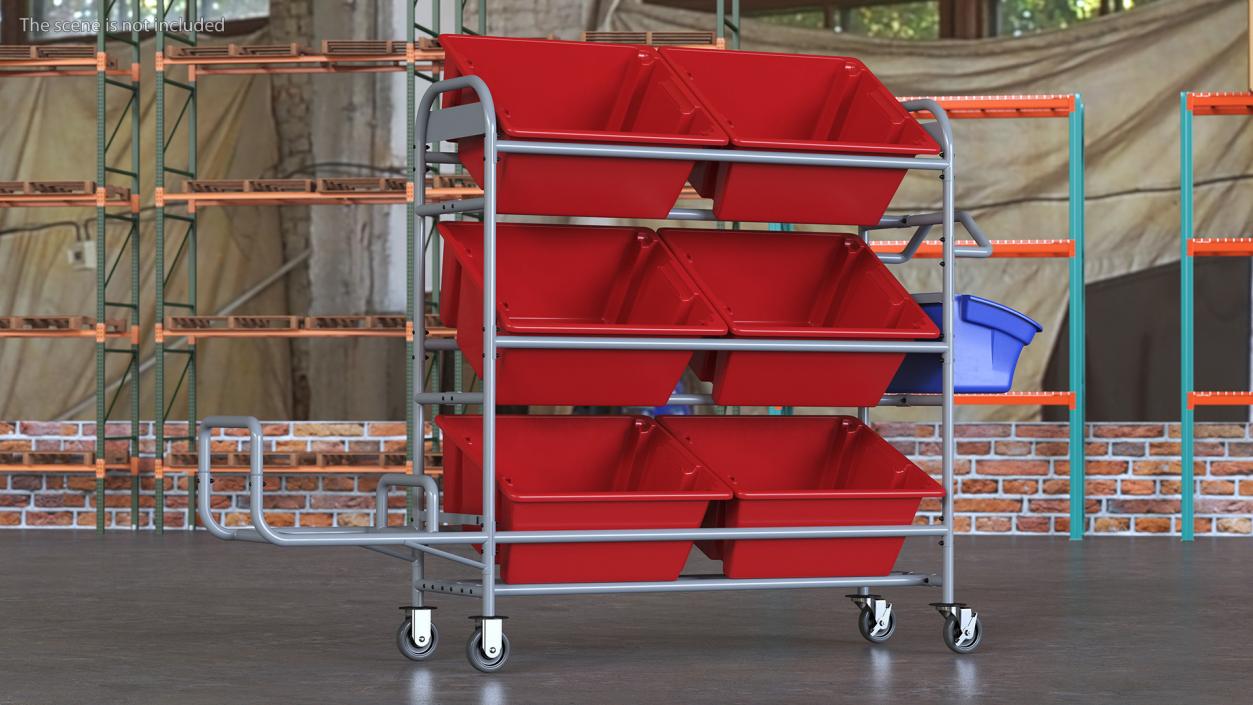 3D Commercial Tote Picking Cart model