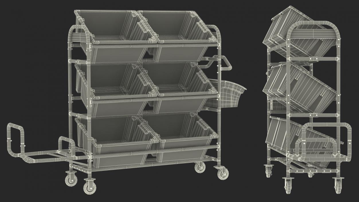 3D Commercial Tote Picking Cart model