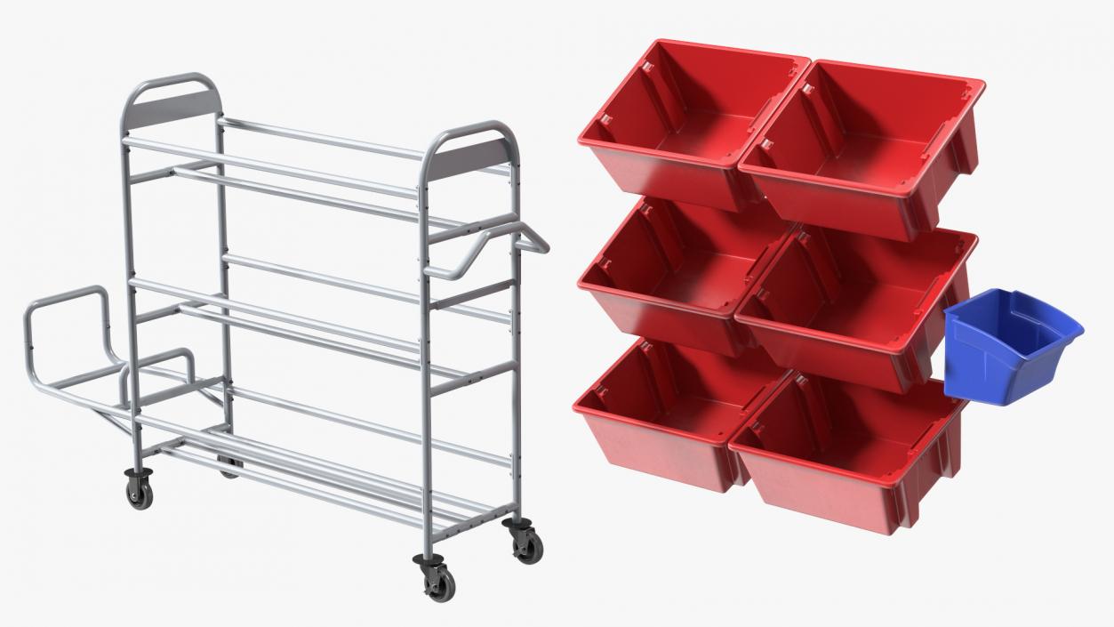 3D Commercial Tote Picking Cart model