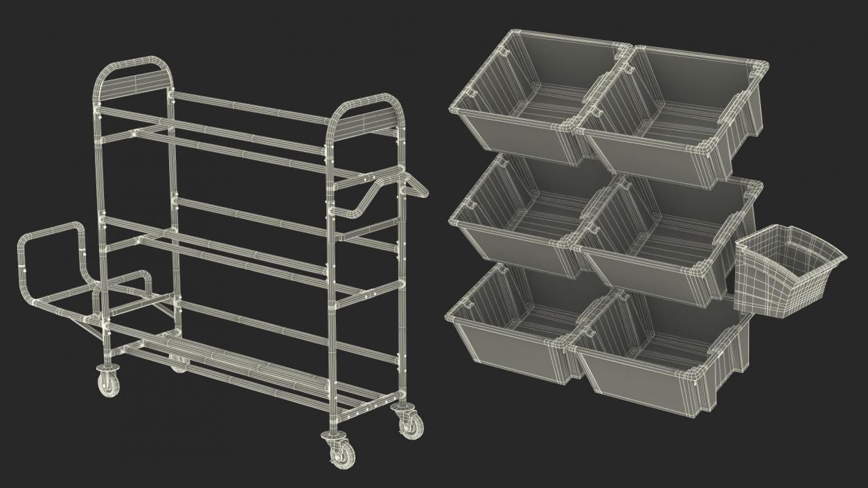 3D Commercial Tote Picking Cart model