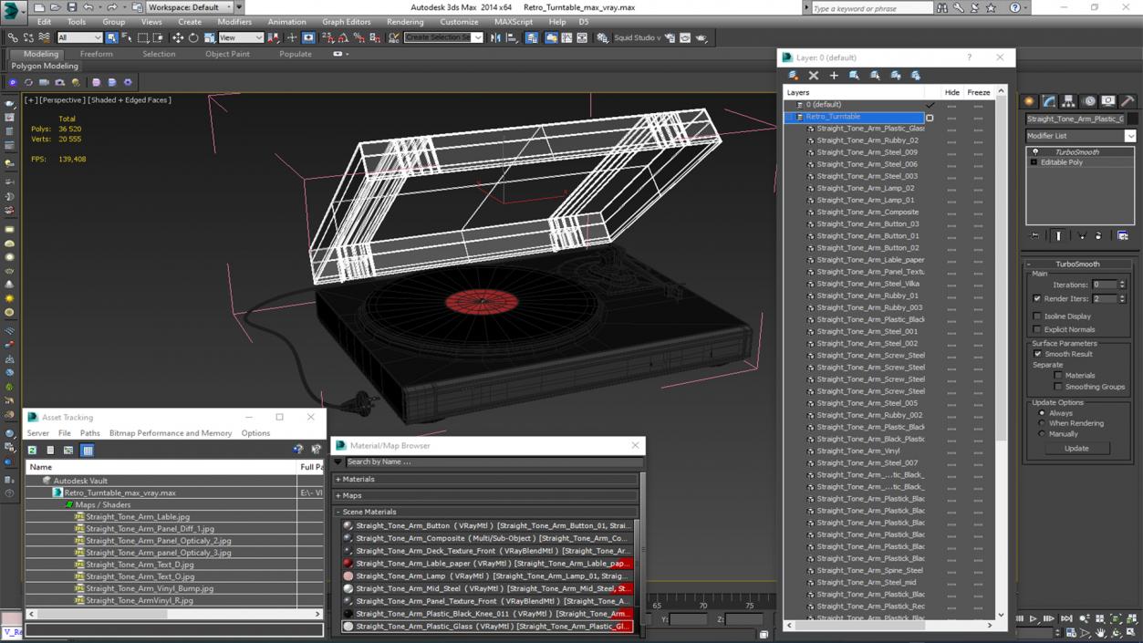 Retro Turntable 3 3D