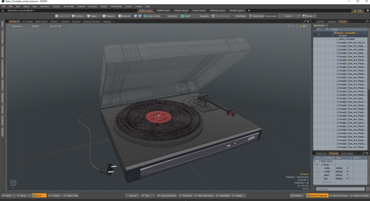 Retro Turntable 3 3D