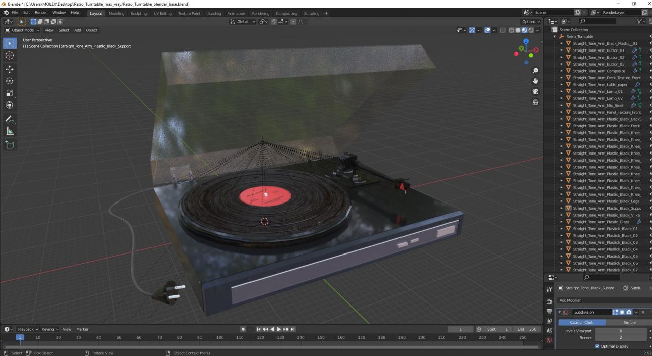 Retro Turntable 3 3D